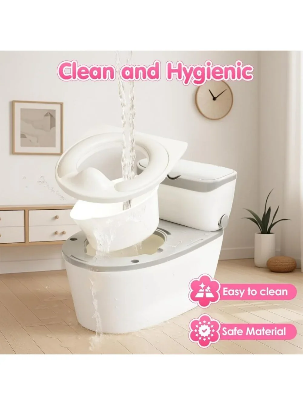 3-in-1 Toddler Potty Training Seat with Flushing Sound & Storage for Ages 6